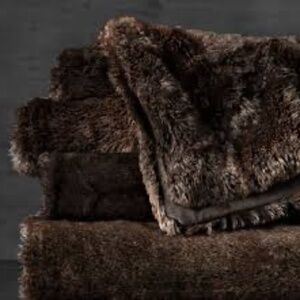 restoration hardware faux sable fur throw blanket